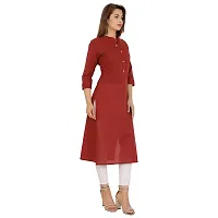 Maroon Style Cotton Straight Kurta For Women's And Girl's-thumb1