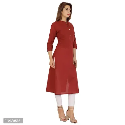 Maroon Style Cotton Straight Kurta For Women's And Girl's-thumb2