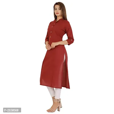 Maroon Style Cotton Straight Kurta For Women's And Girl's-thumb3