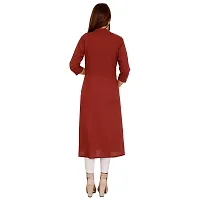 Maroon Style Cotton Straight Kurta For Women's And Girl's-thumb3