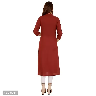 Maroon Style Cotton Straight Kurta For Women's And Girl's-thumb4