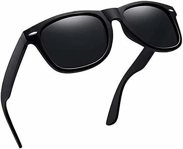 IFLASH Black Grey Full Rim Wayfarer Shape Polarized Unisex Sunglasses