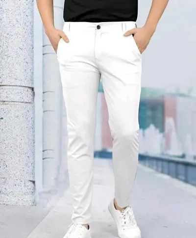 Trendy 4 Way Plain Stretchable Trouser For Men