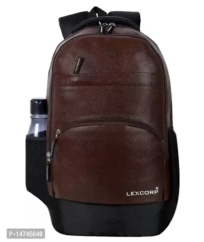 LEXCORP Medium 30 L Laptop Backpack ANTI THEFT FAUX LEATHER BACKPACK