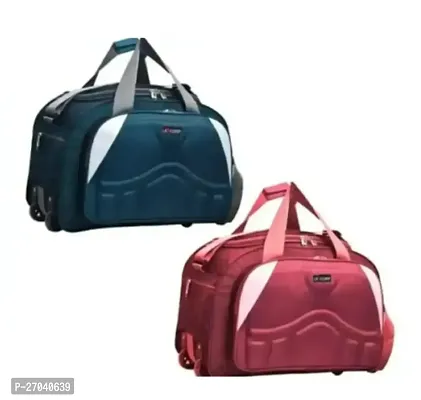 Fancy Nylon Travel Trolley Hand Carry Bags Combo-thumb0