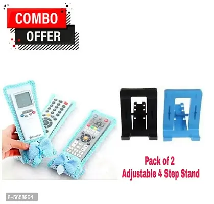 Remote Cover/TV, Air Conditioner, D2H, DTH Remote Control Dust Cover (Pack of 3) with 2 Adjustable 4 Step Mobile Stand