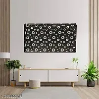 DustProof Printed Television cover Protector for 32 inch LCD/ LED TV | TV Cover For 32 inch Black Flower-thumb2