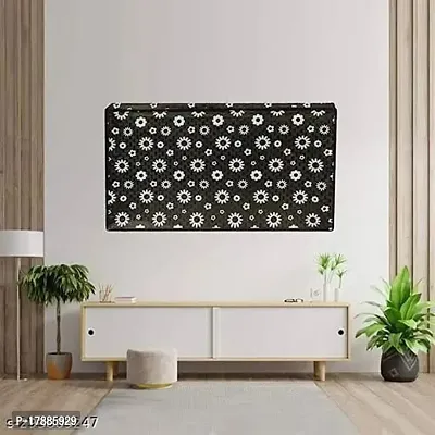 DustProof Printed Television cover Protector for 32 inch LCD/ LED TV | TV Cover For 32 inch Black Flower-thumb3