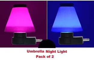 LED Night Lamp 0.5w Night Light for Bedroom Wall Mounted 2 Pin jack|Pack of 2 (Multicolour)-thumb2