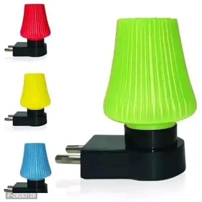 LED Night Lamp 0.5w Night Light for Bedroom Wall Mounted 2 Pin jack|Pack of 3 (Multicolour)-thumb0