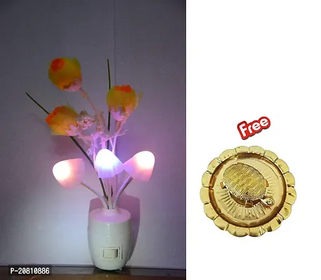 Night Light for Bedroom Night Lamp On/Off Button 6 Months Warranty Power Saver (Multicolour) (Get Free Vastu Tortoise Plate Set)