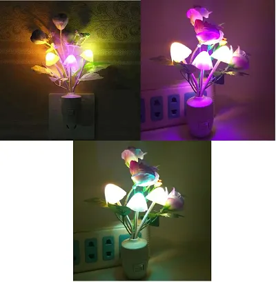 Mushroom Shape Colour Changing LED Night Light Lamp, with on-Off Switch Button (Pack off 3) (Design may be slightly different)