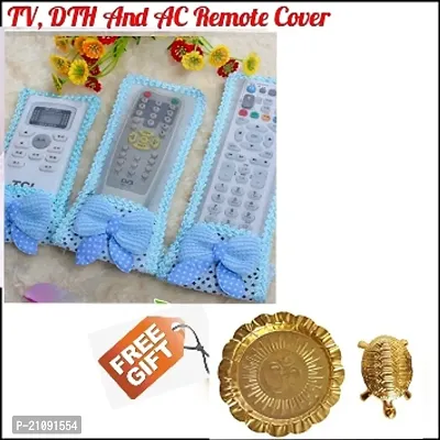 Remote Cover/TV, Air Conditioner, D2H, DTH Remote Control Dust Cover (Pack of 3)(Get Free Feng Shui Vastu Tortoise Plate Set)