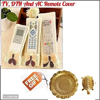 Remote Cover/TV, Air Conditioner, D2H, DTH Remote Control Dust Cover (Pack of 3)(Get Free Feng Shui Vastu Tortoise Plate Set)