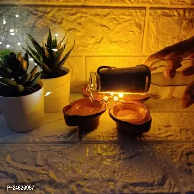 Diyas for Home Decoration|Water Sensor Diyas for Diwali Decoration (Pack of 12) (Get Free Shree Sampoorna Sarav Kasta Niwaran Yantra)-thumb5