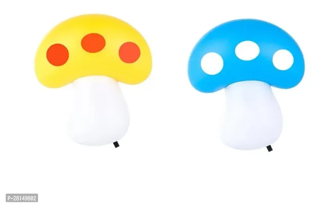 Mushroom Shaped Design Night Light for Bed Lamp Home Decor for Kids Favourite Birthday Party Return Gifts (Assorted) (Pack of 2)