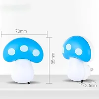 Mushroom Shaped Design Night Light for Bed Lamp Home Decor for Kids Favourite Birthday Party Return Gifts (Assorted) (Pack of 2)-thumb1
