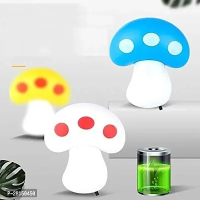 Mushroom Shaped Design Night Light for Bed Lamp Home Decor for Kids Favourite Birthday Party Return Gifts (Assorted) (Pack of 3)-thumb0
