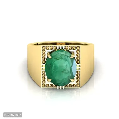 Reliable Unisex Green Metal Emerald Adjustable Ring