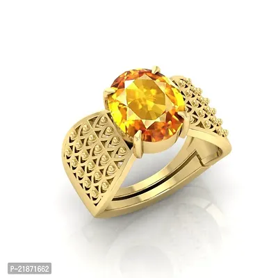 Reliable Unisex Yellow Metal Sapphire Adjustable Ring