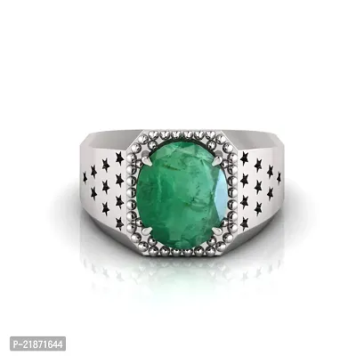 Reliable Unisex Green Metal Emerald Adjustable Ring