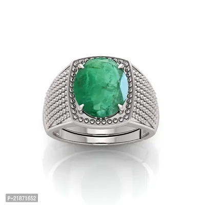 Reliable Unisex Green Metal Emerald Adjustable Ring-thumb0