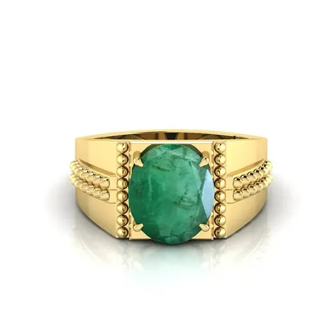 Artificial Emerald Stone Metal Ring For Women