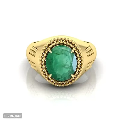 Reliable Unisex Green Metal Emerald Adjustable Ring