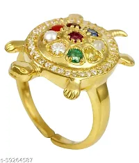 Navratan Ring For Adjustable Health,Wealth,Good Future And Good Luck Navratan Kachua Finger Ring Jewelry For Men Women Boys  Girls A1 +-thumb2