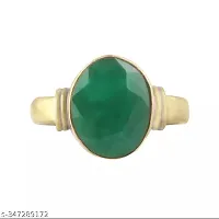 Natural Emerald Ring (Natural Panna/Panna stone Gold Ring) Original AAA Quality Gemstone Adjustable Ring Astrological Purpose For Men Women By Lab Certified-thumb1