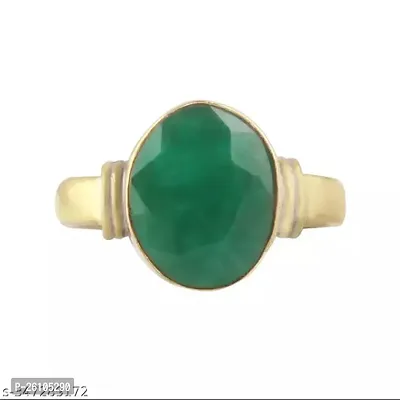 Natural Emerald Ring (Natural Panna/Panna stone Gold Ring) Original AAA Quality Gemstone Adjustable Ring Astrological Purpose For Men Women By Lab Certified-thumb2