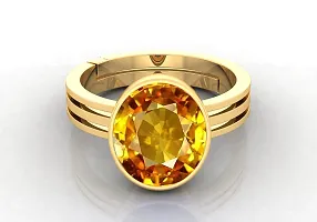 3.25 Ratti To 21.25 Ratti Yellow Sapphire Gemstone Ring For Adjustable Yellow Sapphire Orignal Certified Gemstone-thumb1