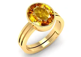 3.25 Ratti To 21.25 Ratti Yellow Sapphire Gemstone Ring For Adjustable Yellow Sapphire Orignal Certified Gemstone-thumb3