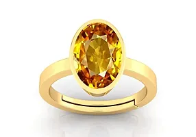 3.25 Ratti To 21.25 Ratti Yellow Sapphire Gemstone Ring For Adjustable Yellow Sapphire Orignal Certified Gemstone-thumb1