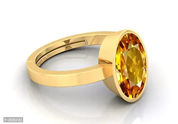 3.25 Ratti To 21.25 Ratti Yellow Sapphire Gemstone Ring For Adjustable Yellow Sapphire Orignal Certified Gemstone-thumb4