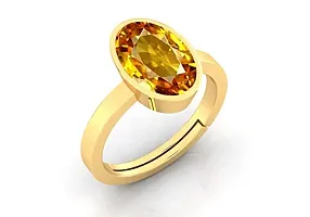 3.25 Ratti To 21.25 Ratti Yellow Sapphire Gemstone Ring For Adjustable Yellow Sapphire Orignal Certified Gemstone-thumb2