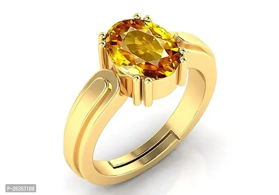 3.25 Ratti To 21.25 Ratti Pukhraj Stone Original Certified Yellow Sapphire Gemstone Adjustable Woman Man Ring With Lab Certificate