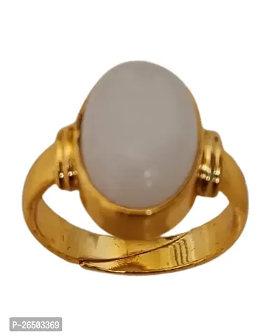 Original Rainbow Moonstone Gemstone Panchdhatu Gold Ring For Men And Women