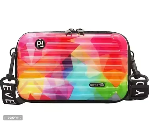 Trendy Multicoloured Acrylic Printed Sling Bags For Women-thumb0