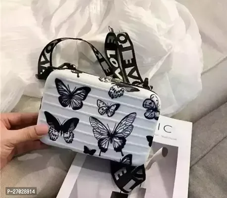 Trendy White Acrylic Printed Sling Bags For Women-thumb0