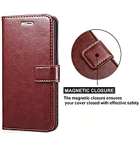 TRENDSHUB Vintage Leather Flip Case Cover with| Protactive Case| wallet stand | Card slot| Flip Case With Holder For Vivo V19 ( BROWN)-thumb2