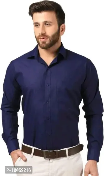 Stylish Cotton Blend Long Sleeves Formal Shirt for Men-thumb0