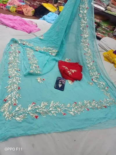 Alluring Poly Chiffion Saree with Blouse piece