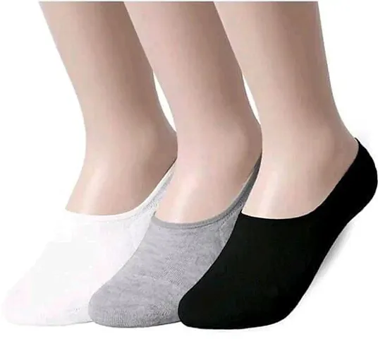 VRAJ ART New Women's Pure Cotton Shoe-Liner Socks, Free Size,(Pack of 3)