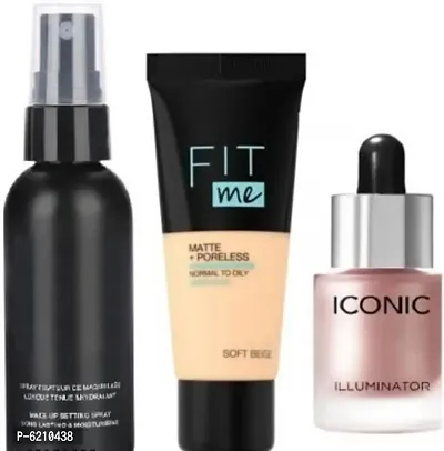 Face Makeup Fixer andFoundation and Highlighter