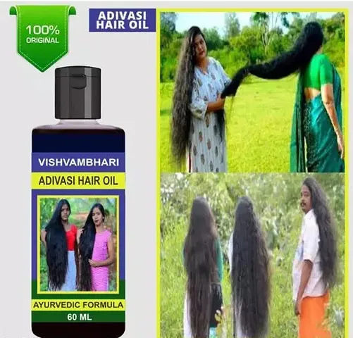 Adivasi Hair Oil- 60 ml for Women and Men for Shiny Hair Long - Dandruff Control - Hair Loss Control - Long Hair - Hair Regrowth Hair Oil with Goodness of Bhringraj and Loki, Oil Hair ( 100 % Ayurvedi