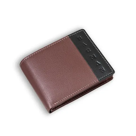 Stylish Leather Solid Two Fold Wallets For Men