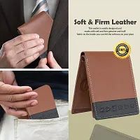 BAGMAN Mens Wallet - Genuine Leather Bi-fold Wallet   RFID Protected - Wallet for Men-thumb3