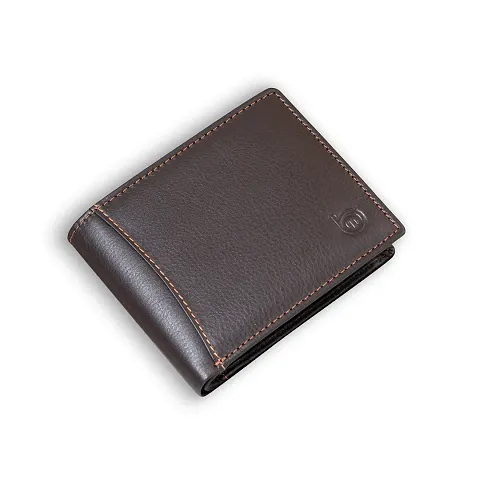 Stylish Leather Solid Two Fold Wallets For Men