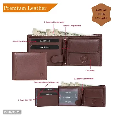 BAGMAN Wallet for Men   Genuine Leather Bi-fold Wallet-thumb2